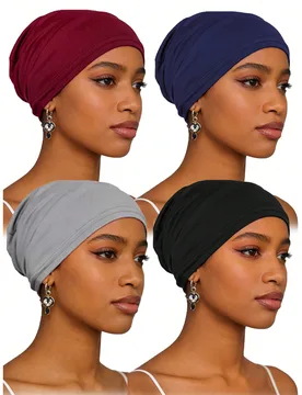 Pieza Gorro de mujer suave y elástico, pañuelo para la cabeza transpirable, tocado para pacientes de quimioterapia, cobertura para el cabello para d - Shein - FashionsVida