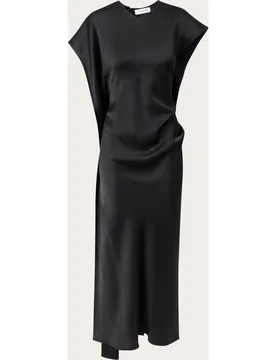 Vestido midi Victoria drapeado - Victoria Beckham - FashionsVida