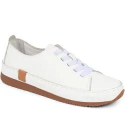 Womens Amarilla Lace-Up Trainers - White Leather - Size Uk 3