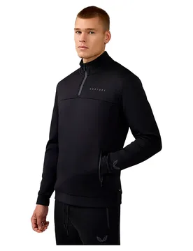 T-shirt à Manches Longues Avec Demi-zip Scuba Black S - Castore - FashionsVida