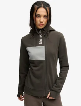Superdry Damen Bench Kontrast Doppelreißverschluss-hoodie Green - Größe: M - 79.99 - FashionsVida