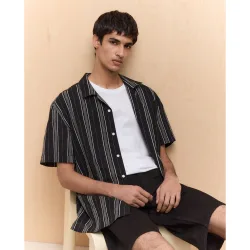 Camisa de hombre manga corta print etnico bowling