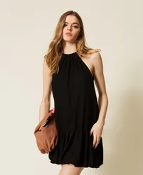 Robe courte MYFO en maille avec volant