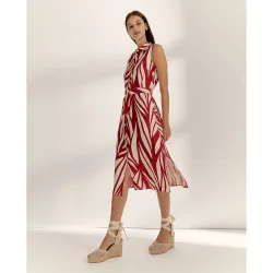 Vestido midi camisero estampado sin mangas