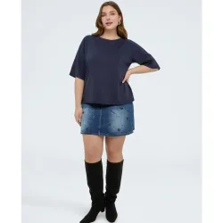 Sudadera de mujer con aplicaciones luminosas escote redondo