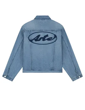 Giubbotto Jeans Uomo Circle Logo Jeans Jacket Denim Bleached - Arte - FashionsVida