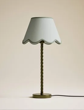 M&S Scallop Trim Lamp Shade Sage - M&S - FashionsVida