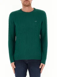SUN68 Maglione a trecce VERDE XL