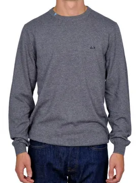 Round Solid Maglia Unita K42101 34 GRI M - Sun68 - FashionsVida