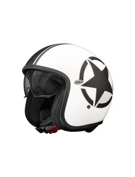 Casco Moto Jet VINTAGE STAR 8 BM Bianco Opaco taglia M - Premier - FashionsVida