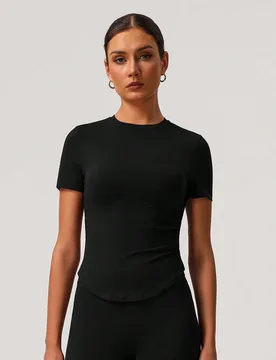 Camiseta deportiva de manga corta para mujer, casual, para entrenamiento al aire libre, running y fitness M - Shein - FashionsVida
