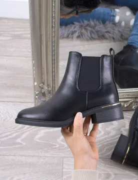 Women's Elastic Stretchy Zip Chelsea Ankle Boots in Black Size: 3 - Black - Size: 3 - Ajvani - FashionsVida