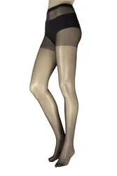 Women's 2 Pair 10 Denier 24/7 Gloss Tights Black L - Black - Size: Large