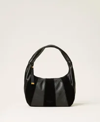 Besace en cuir velours et cuir