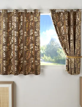 Samt-Vorhang Blätterdesign 140 x 140 cm - Eldo - FashionsVida