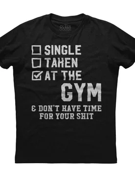 Single Taken At The Gym Don't Have Time Mens Short Sleeve 100% Cotton Black Men T-shirt - Aliexpress - FashionsVida