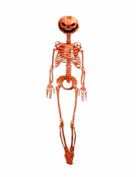 Summerween Gelenkskelett mit Kürbiskopf Orange 1 m