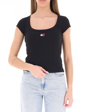 Top in cotone NERO L - Tommy hilfiger - FashionsVida