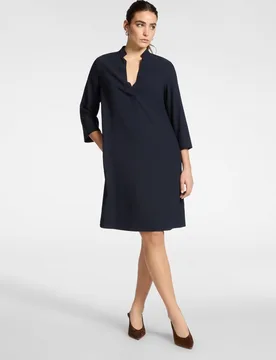 Vestido midi en satén con escote en v - Elena Miró - FashionsVida