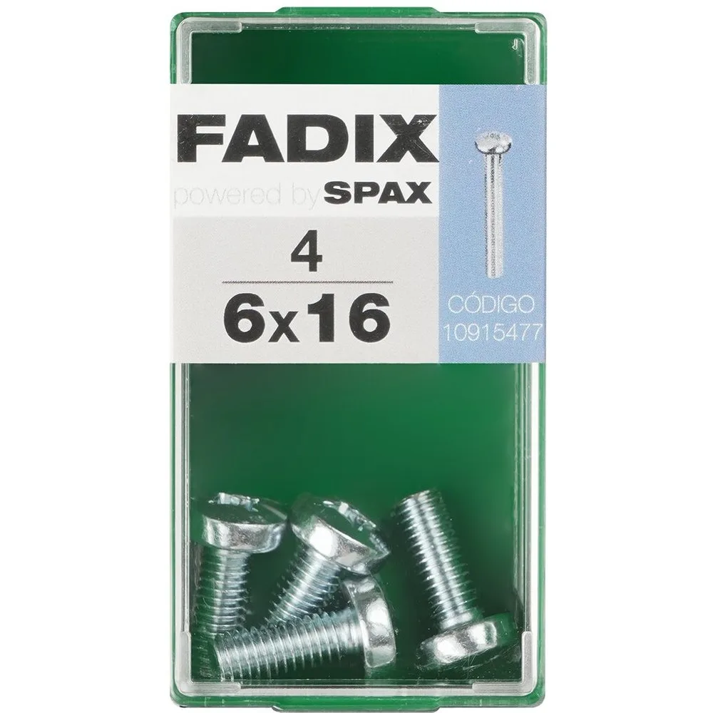 Tornillo Métrica Cabeza Redonda M6 x 16 mm - Caja 4 Uds - FADIX - FashionsVida