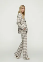 Oatley Check Print Blazer Jacket in Brown - 8
