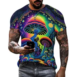 Summer Adult Bold Pattern Men's 3D Printed Short-Sleeve T-Shirt - Crew Neck Printed Top