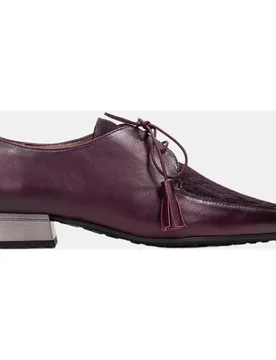 Zapatos de mujer blucher en piel con pelo en el empeine - Hispanitas - FashionsVida