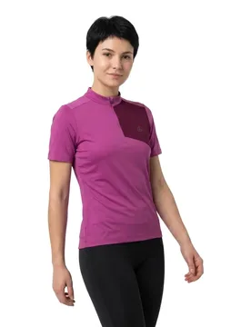 Maglia A Maniche Corte Skys Block Mid Half Zip Rose - Loeffler - FashionsVida