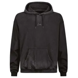 Felpa Con Cappuccio Organic Script Gty Fit Washed Grey