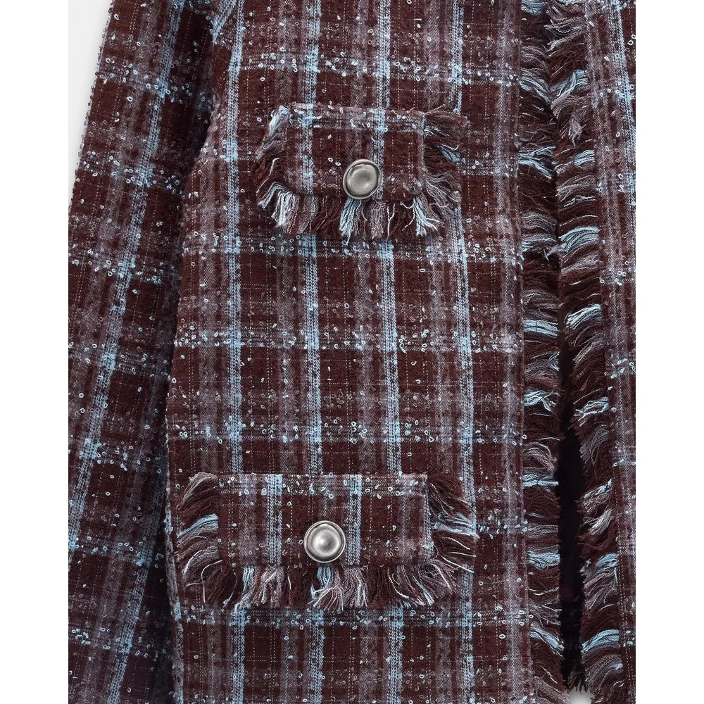 Blazer de mujer con textura y estampado de cuadros - Parfois - FashionsVida