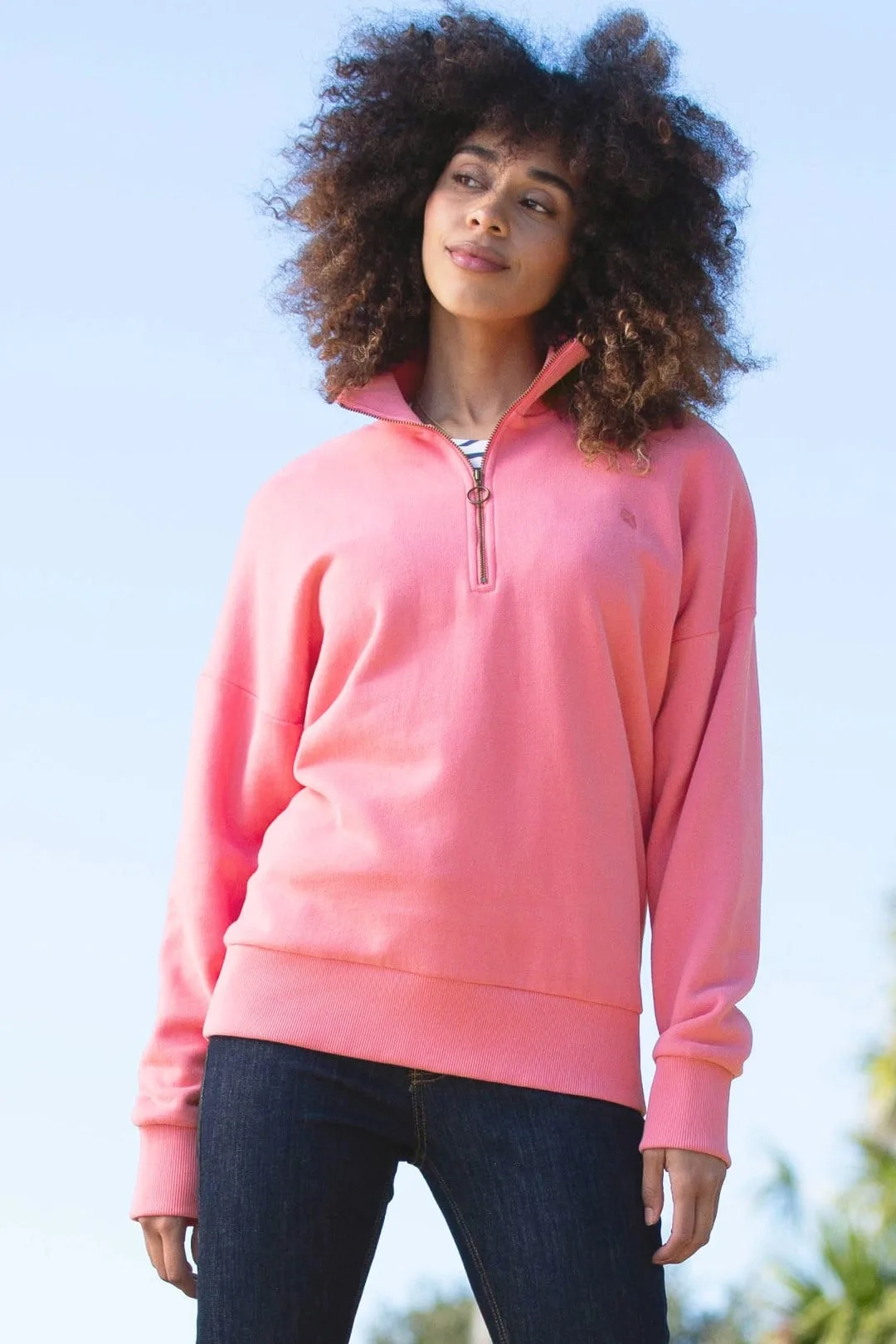 Watercombe Womens 100% Cotton 1/4 Zip Sweatshirt - - Size: S - Kite Clothing - FashionsVida