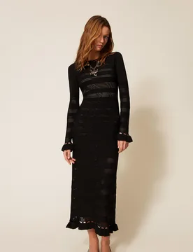 Robe longue en maille avec volants - TWINSET - FashionsVida