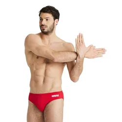 Team Swim Solid Swimming Brief Red / White 70 Men