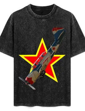 Red Star Yakovlev Yak-52 VH-VVS T-Shirt Retro Style Print Casual Top - Aliexpress - FashionsVida
