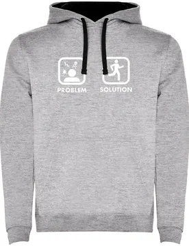 Felpa Con Cappuccio Problem Solution Run Two-colour Heather Grey / Black M - Kruskis - FashionsVida