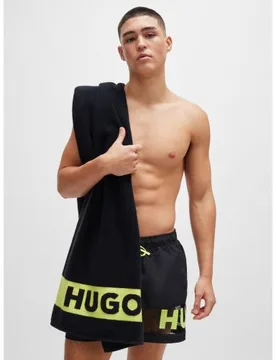 HUGO Mens Black Cruise X Beach Short and Towel Set - Male - Black - X-Large - Hugo Boss - FashionsVida