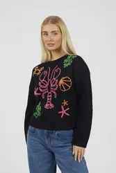 Sea Life Womens Embroidered Jumper - - Size: XS