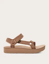 Ankle Strap Flatform Sandals Brown Mix female