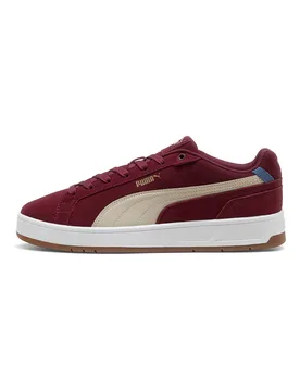 Sneakers bordeaux in pelle scamosciata con dettagli beige Court Classico SD 43 - Puma - FashionsVida