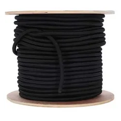Polyester Elastic Braided Rope 100 M Black 5 mm unisex