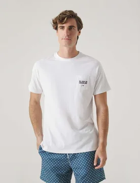 Camiseta de hombre blanca de manga corta - Scotta 1985 - FashionsVida