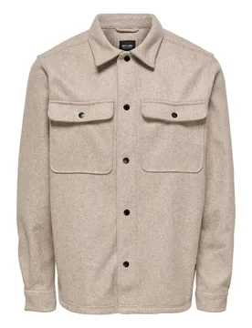 ONSASH OVR WOOLEN LOOK PKT LS SHIRT male - XL - FashionsVida