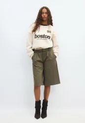 Sweatshirt mit Kontrastkragen Ecru XL