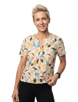 Blouse à Manches Courtes Gyselmis Craie / White 38 - TBS - FashionsVida