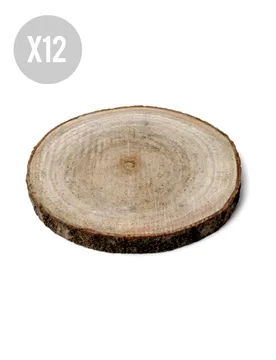 Holzscheiben aus Naturholz 13 bis 17 cm - Runde Dekoscheiben aus Paulownia-Holz - BCI - FashionsVida