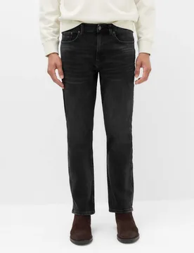 Straight Fit Authentic Stretch Jeans Black Mix male - M&S - FashionsVida