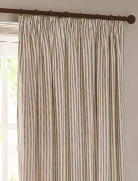 Hebden Pure Cotton Striped Curtains Natural Mix - YARD - FashionsVida