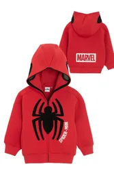 Kids Spider-Man Full Zip-Up Front Printed Hoodie