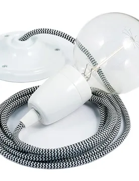 Cables Suspension Luminaire Rz04 Zigzag 1 M Black / White One Size - Creative - FashionsVida