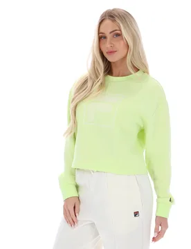 Shadow Lime Jorie Wide Crew Neck Sweatshirt - XS - FILA - FashionsVida
